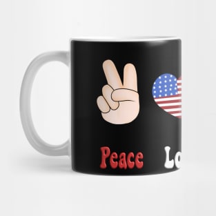 Peace Love America Mug